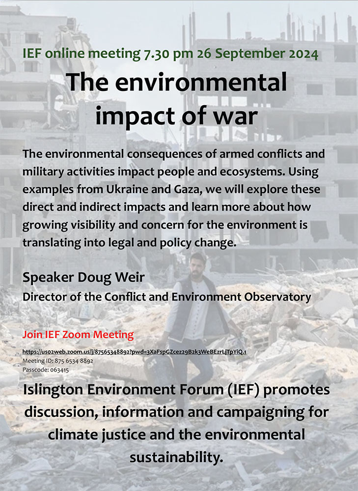 IEF online meeting The environmental impact of war