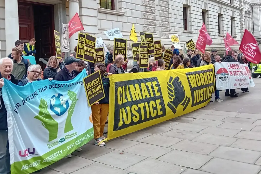 Rally for a Just Transition outside the Treasury last week